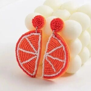 Orange Yellow Summer Beaded Earrings